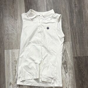 Tory Sport White Sleeveless Polo Tank Top